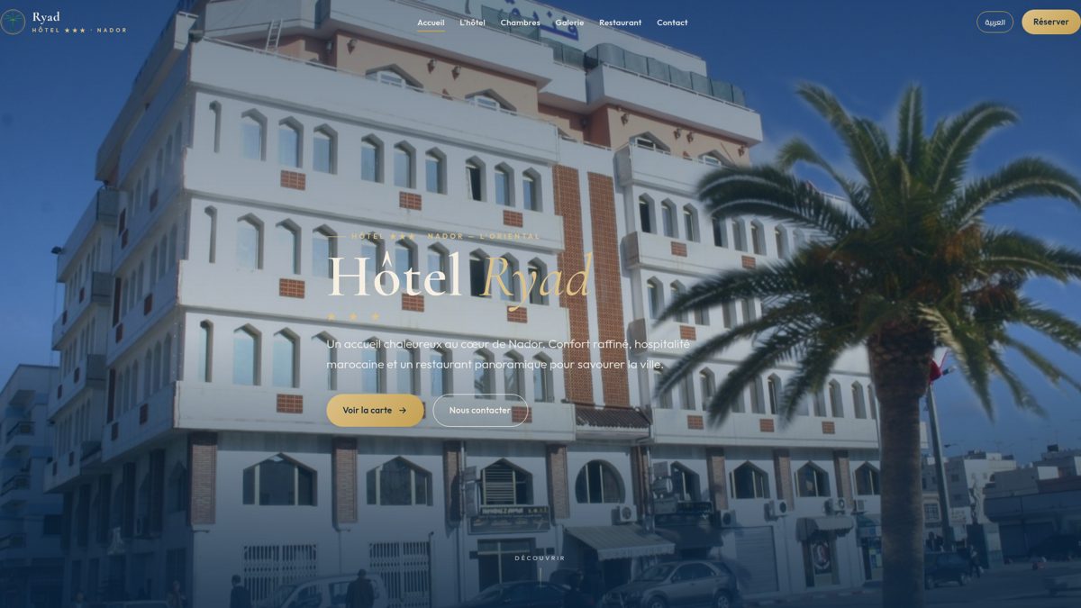 Aperçu du site Hôtel Ryad