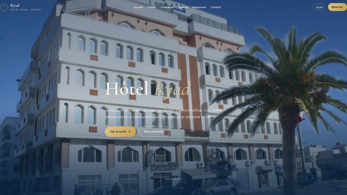 Aperçu du site Hôtel Ryad